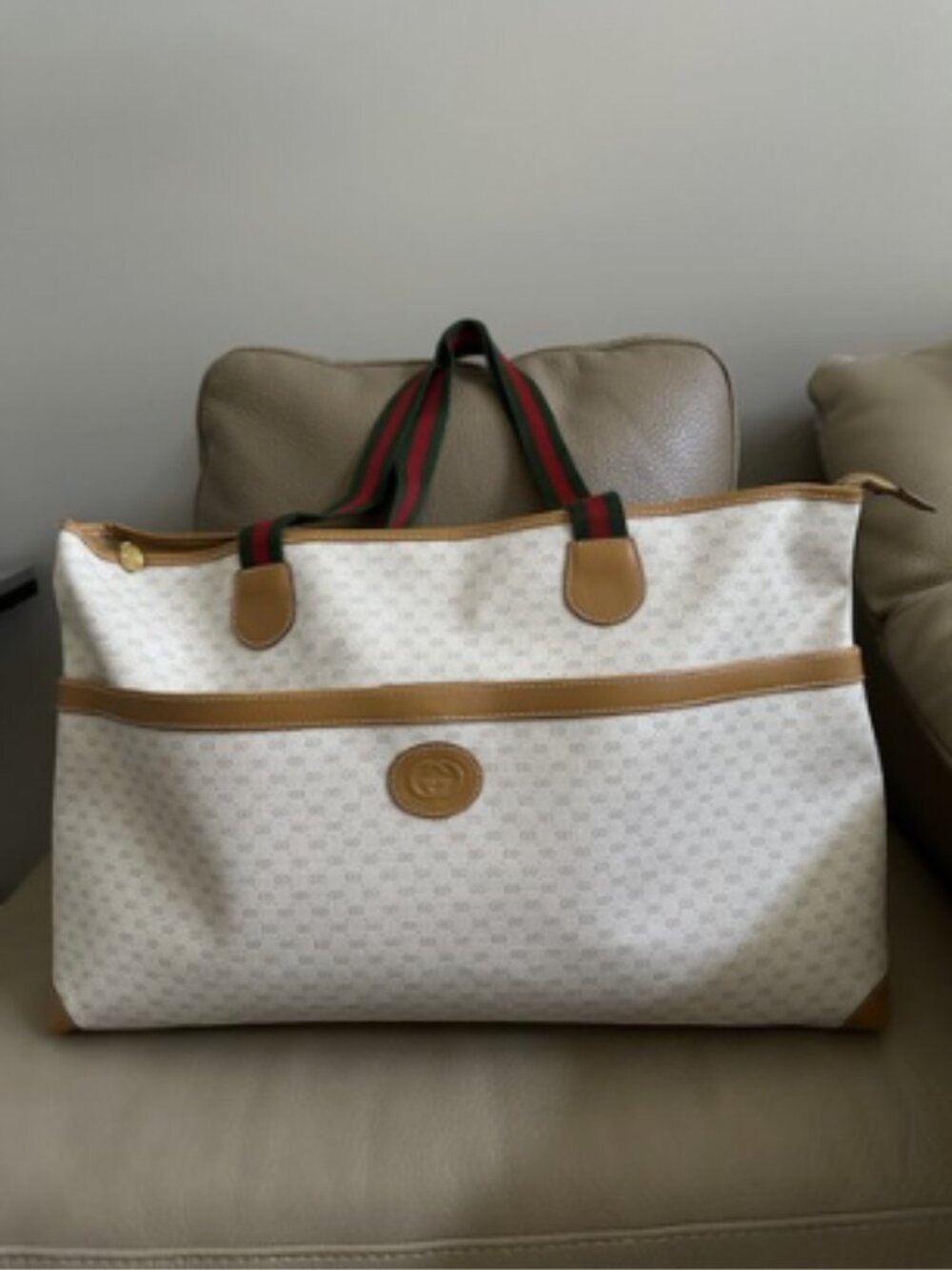 GUCCI GG Supreme Canvas Shoulder Tote Large Shopper Bag w/ Dust Bag